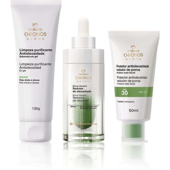 Kit Rotina para Pele Oleosa Chronos Derma (3 produtos)