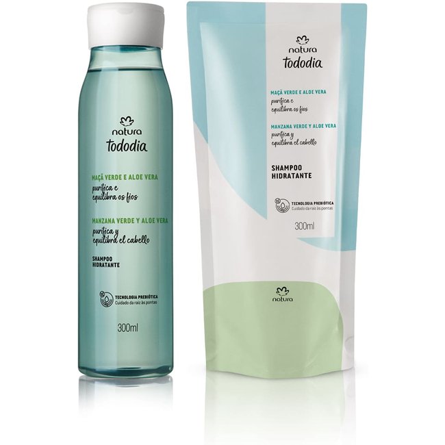 Kit Shampoo Hidratante Tododia Maçã Verde e Aloe Vera com Refil