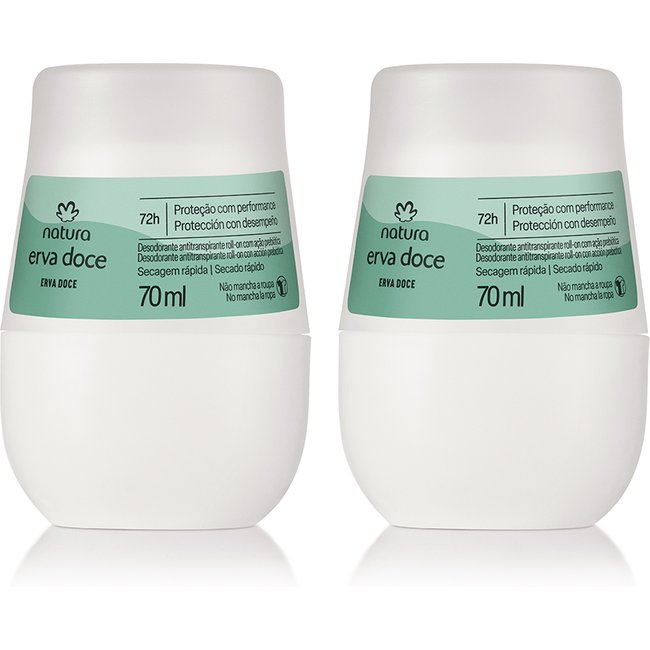 Kit Desodorante Antitranspirante Roll-on Erva Doce 2 un de 70 ml