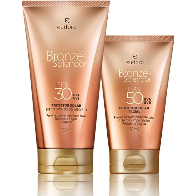 Kit Bronze Splendor Protetor Solar Facial FPS 50 + Corporal FPS 30