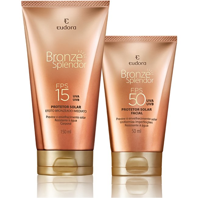 Kit Bronze Splendor Protetor Solar Facial FPS 50 + Corporal FPS 15