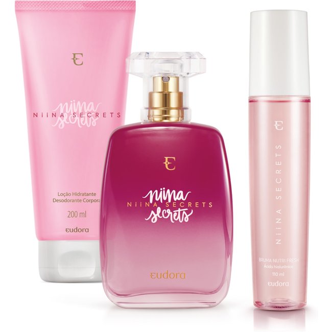 Combo Niina Secrets: Desodorante Colônia + Loção Corporal + Bruma Facial