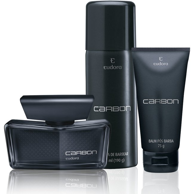 Kit Carbon Colônia Desodorante + Balm Pós Barba + Espuma de Barbear