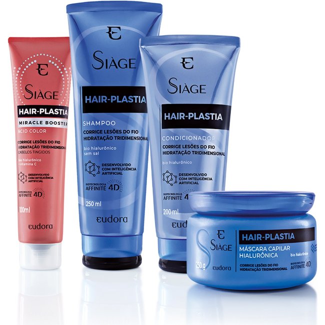 Combo Siàge Hair Plastia com Booster Acid Color (4 itens)