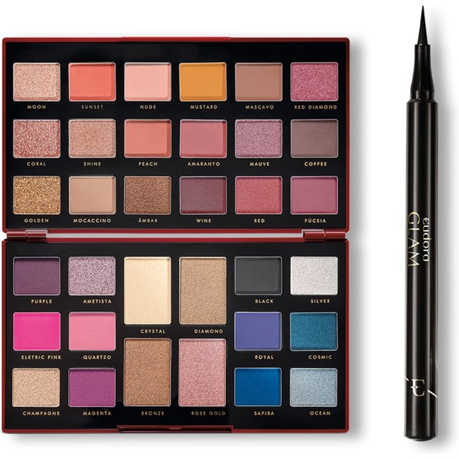 Combo Glam Caneta Delineadora + Pallete Glam Red Diamond