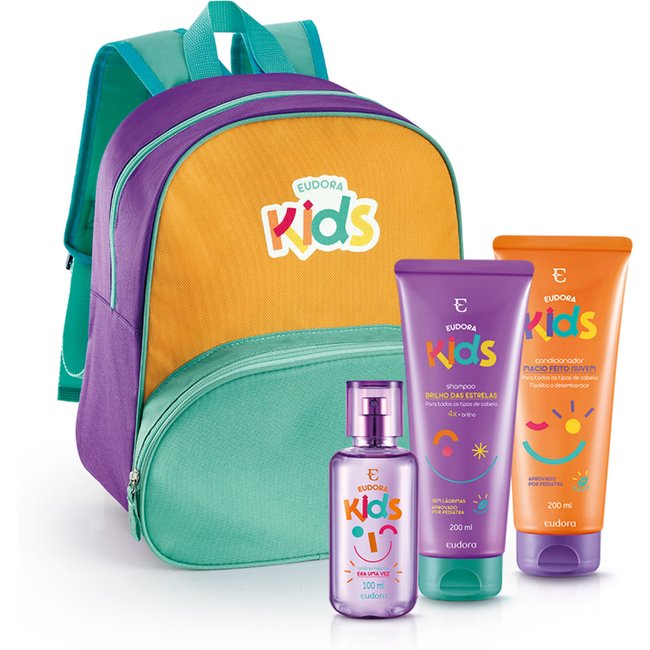Combo Eudora Kids: Colônia Era Uma Vez + Shampoo + Condicionador + Mochila Infantil