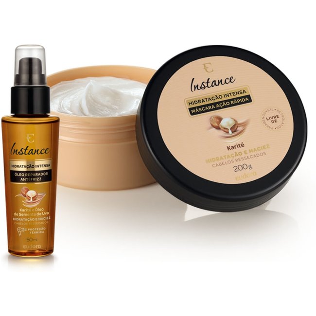 Combo Instance Karité: Máscara Capilar 200g + Óleo Reparador 50ml
