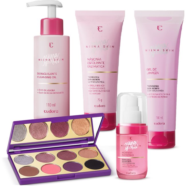 Combo Cuidados e Infinitos Looks Niina Skin + Palette Purple (5 itens)