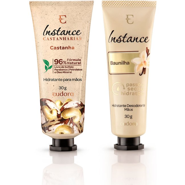 Combo Instance Creme para Mãos: Castanharias Castanhas 30g + Baunilha 30g