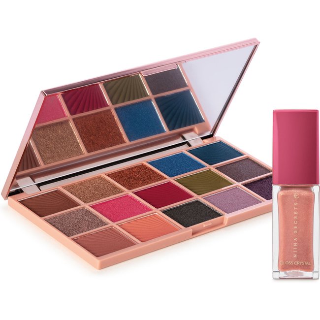 Combo Niina Secrets Crystal: Palette de Sombras + Gloss Topázio