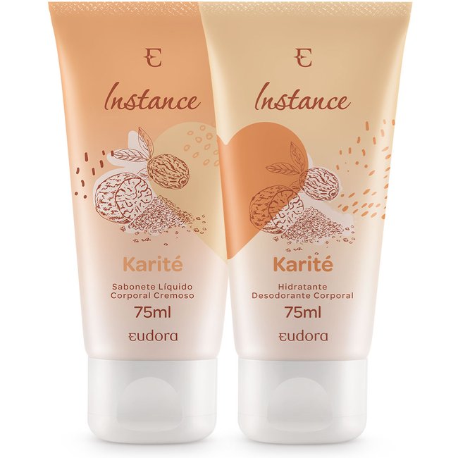 Combo Cuidados com a Pele Instance: Loção Corporal 75ml + Sabonete Líquido 75ml
