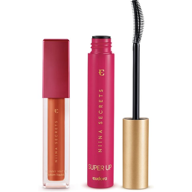 Combo Niina Secrets: Máscara para Cílios 8g + Batom Líquido Skinny Matte Ambar Tulipa 4ml