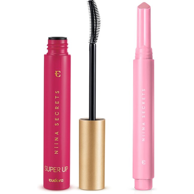 Combo Secrets: Máscara de Cílios 8g+ Batom Gloss Pink Azaleia 1,4g