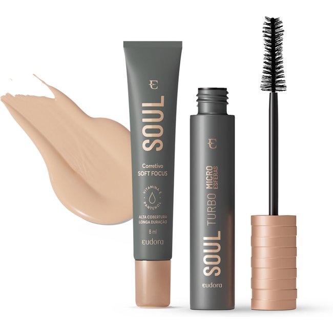 Combo Soul Microesferas: Corretivo Cor 10 8ml + Máscara Para Cílios10g