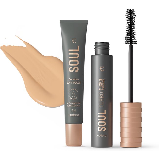 Combo Soul Microesferas: Corretivo Cor 25 8ml + Máscara Para Cílios10g
