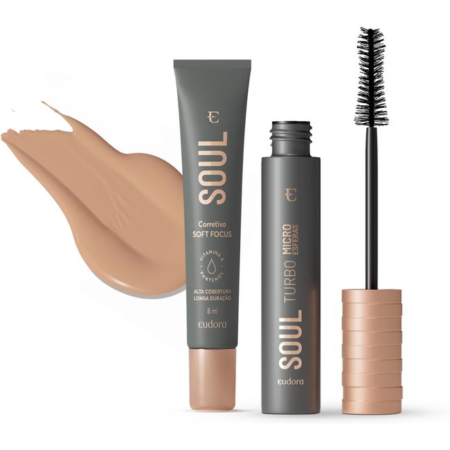 Combo Soul Microesferas: Corretivo Cor 35 8ml + Máscara Para Cílios10g