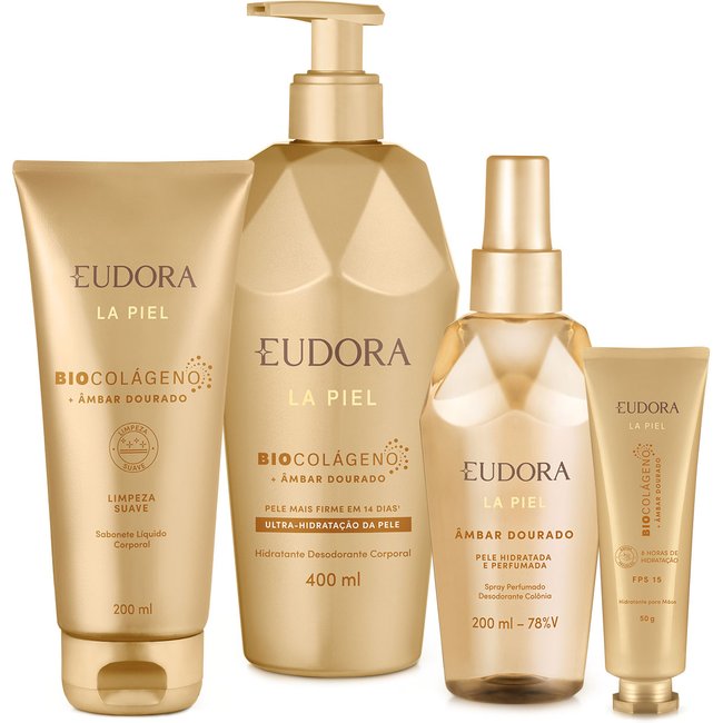 Combo La Piel Âmbar Dourado Com Hidratante Desodorante (4 itens)