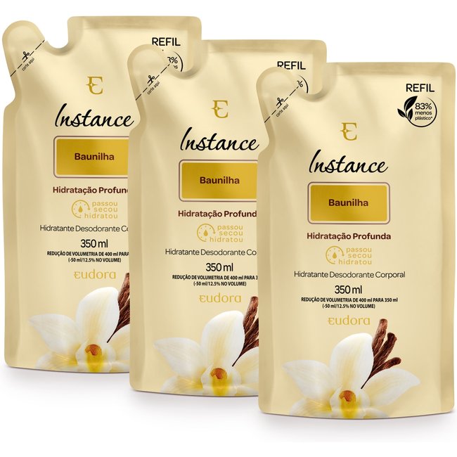 Combo Refil Instance Baunilha (3 itens)
