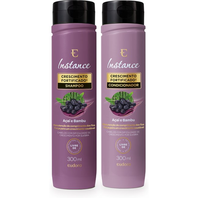 Combo Instance Açaí e Bambu: Shampoo 300ml + Condicionador 300ml