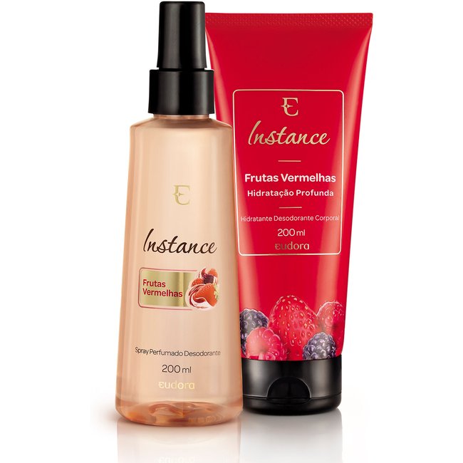Combo Instance Frutas Vermelhas: Hidratante Corporal 200ml + Spray Perfumado 200ml