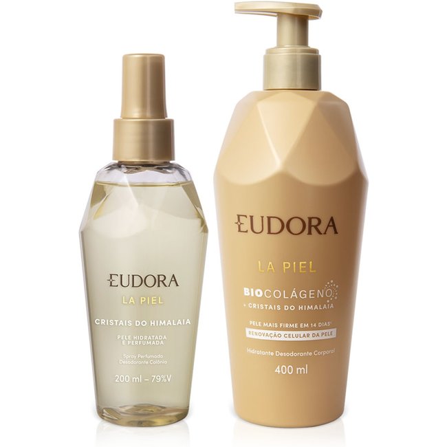 Combo La Piel Cristais do Himalaia: Spray Perfumado Corporal Desodorante Colônia 200ml + Hidratante Desodorante Corporal 400ml