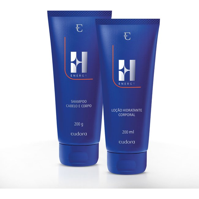 Combo Eudora H Energy: Shampoo Cabelo e Corpo 200g + Loção Hidratante Corporal 200ml