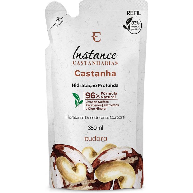 Refil Loção Hidratante Desodorante Corporal Instance Castanha 350ml