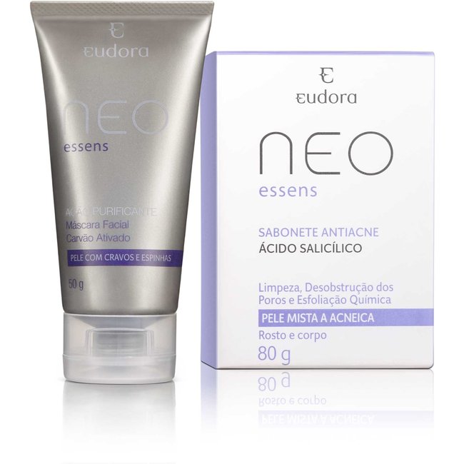 Kit Neo Essens Máscara Carvão Ativado + Sabonete Antiacne