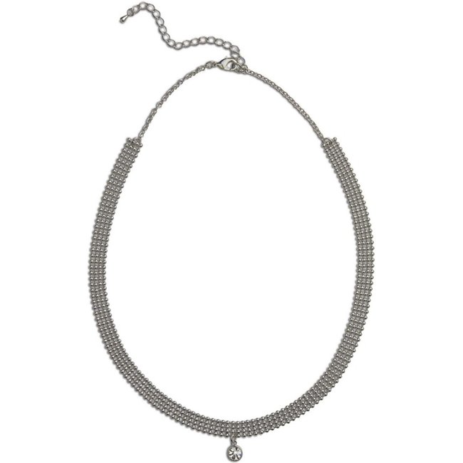 Colar Cristal Prata Metal Eudora