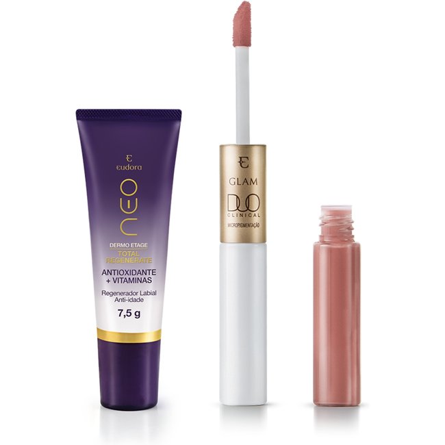 Kit Glam Duo Clinical Micropigmentação Rosado + Regenerador Labial