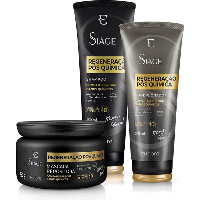 Kit Siàge Regeneração Pós Química Shampoo + Condicionador + Máscara