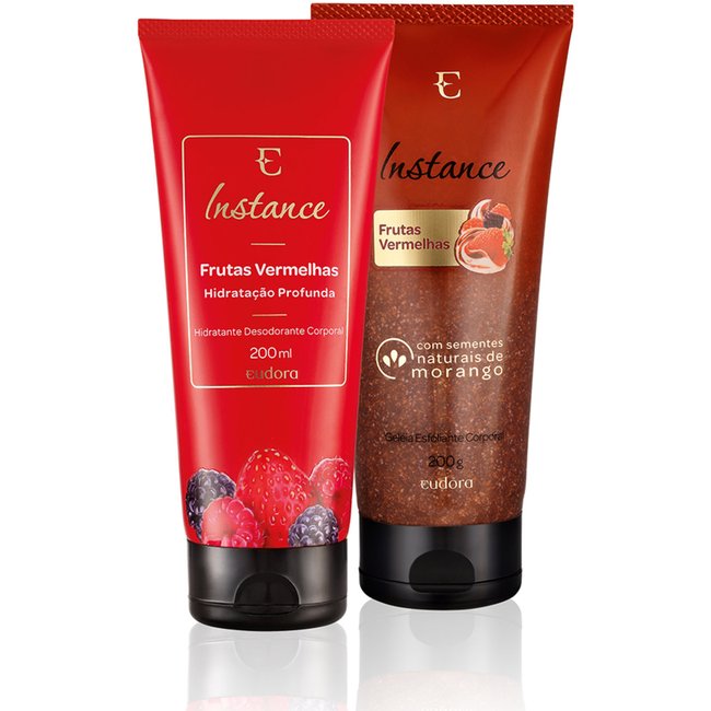 Kit Instance Frutas Vermelhas Geleia Esfoliante + Hidratante Corporal