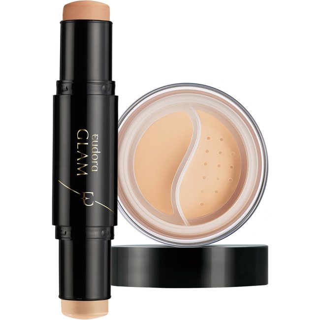 Kit Glam Pele Clara Contorno Facial + Pó Solto Matificante
