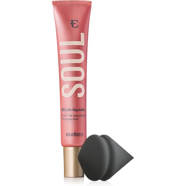 Kit Blush Líquido Soul Rosa Coradinho + Esponja Facial