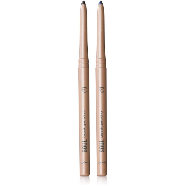 Kit 2 Lapiseiras Retrátil Para Olhos Soul Preto + Azul