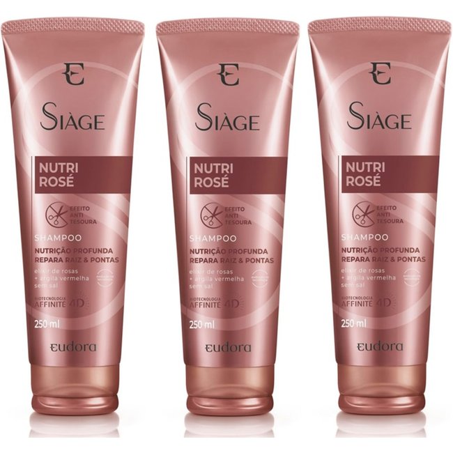 Kit 3 Shampoos Siàge Nutre Rosé
