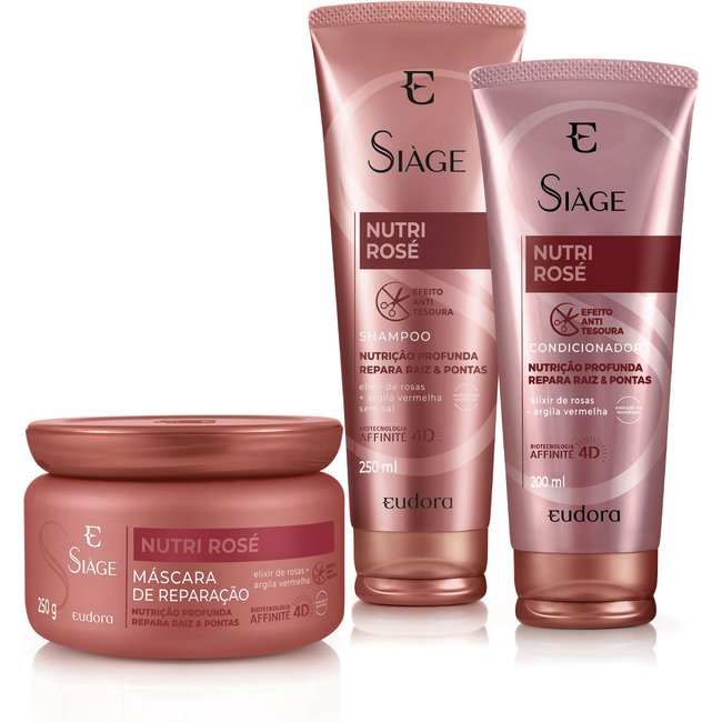 Kit Siàge Nutri Rosé Shampoo + Condicionador + Máscara