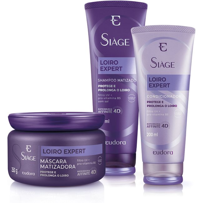 Kit Siàge Loiro Expert Shampoo + Condicionador + Máscara Matizadora