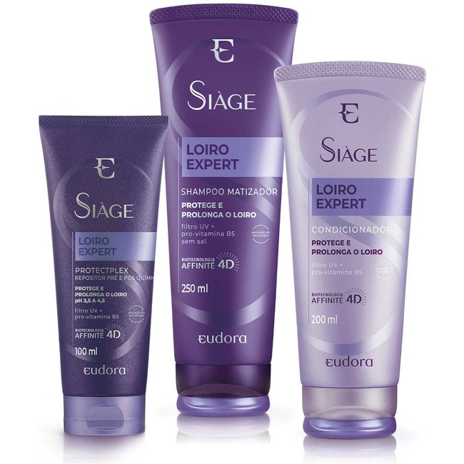 Kit Siàge Loiro Expert Shampoo + Condicionador + Repositor Protect Plex (Nova Versão)