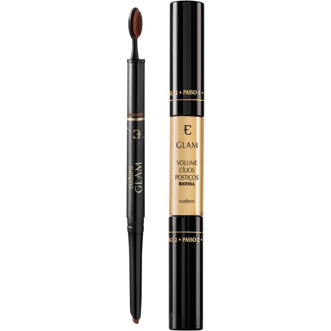 Kit Glam Lapiseira Sobrancelha Claro + Máscara Volume Cílios Postiços Biotina