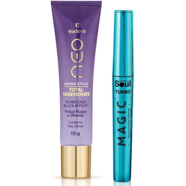 Kit Máscara Para Cílios Turbo Magic + Neo Contorno dos Olhos