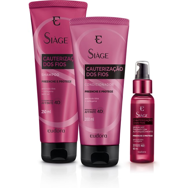 Kit Siàge Cauterização dos Fios Shampoo + Condicionador + Sérum