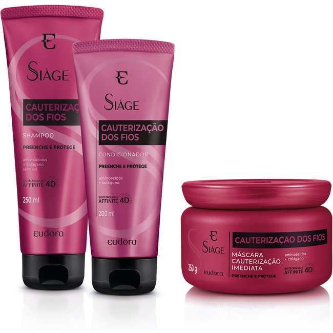 Kit Siàge Cauterização dos Fios Shampoo + Condicionador + Máscara