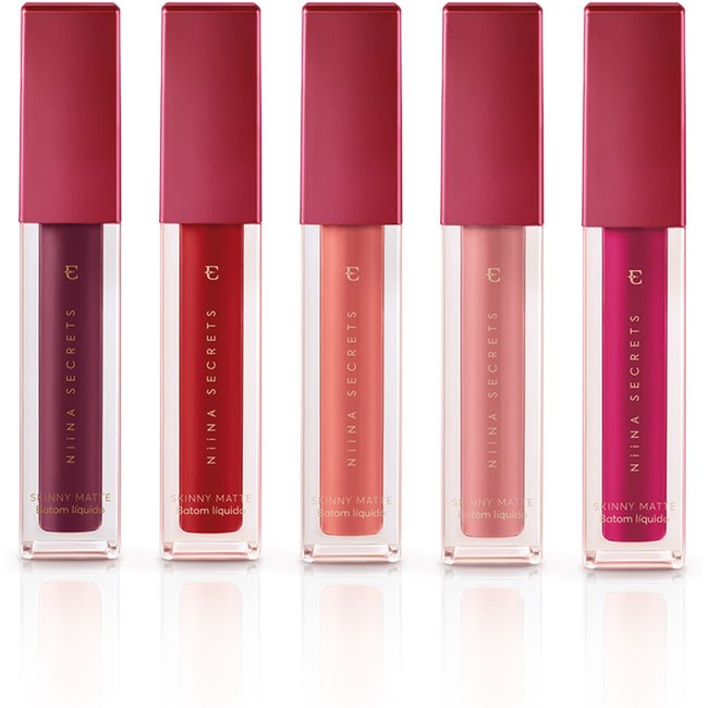 Kit Niina Secrets Batom Líquido Skinny Matte 5 Cores