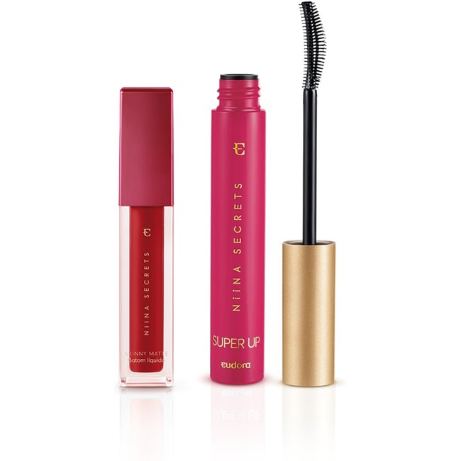 Kit Niina Skinny Matte Vermelho + Máscara de Cílios Super Up