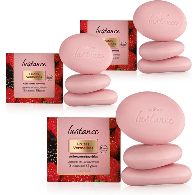 Combo Eudora: Sabonete Instance Frutas Vermelhas (3 caixas)