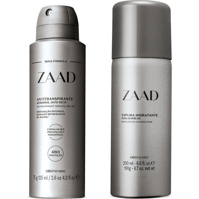 Combo Presente Dia dos Pais Zaad: Espuma de Barbear 200ml + Desodorante Aerossol 75g