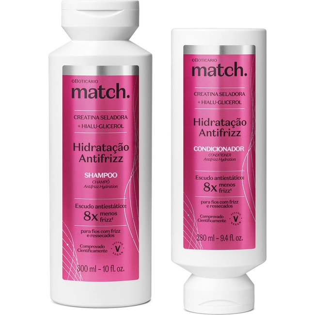 Combo Match Hidratação Antifrizz: Shampoo 300ml + Condicionador 280ml