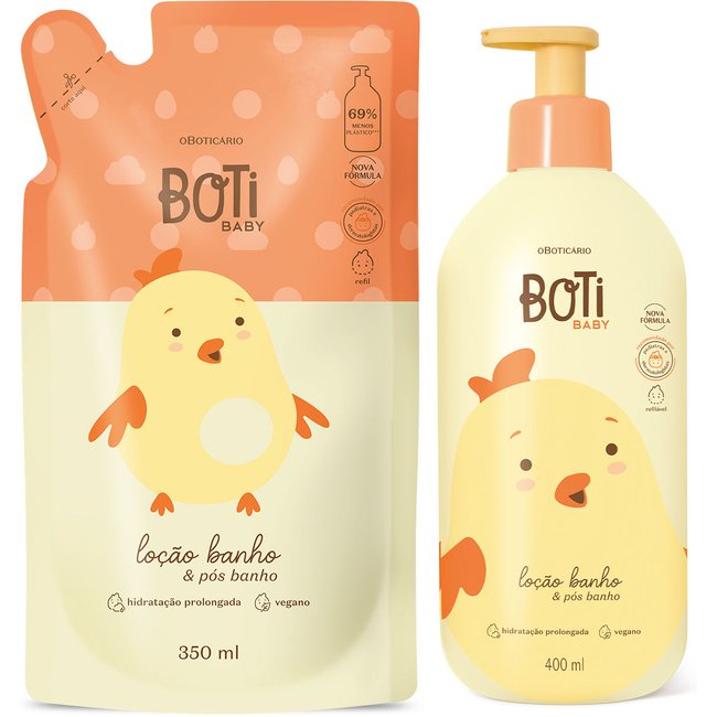 Combo Boti Baby: Loção Banho 400ml + Refil 350ml