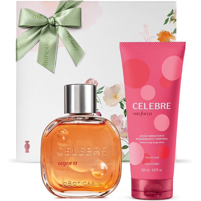 Combo Presente Celebre: Desodorante Colônia 100ml + Hidratante Desodorante 200ml + Caixa de Presente